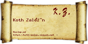 Koth Zalán névjegykártya